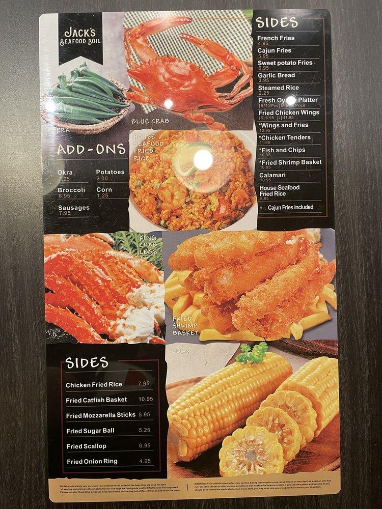 Menu at Jack's Seafood Boil restaurant, Pleasantville
