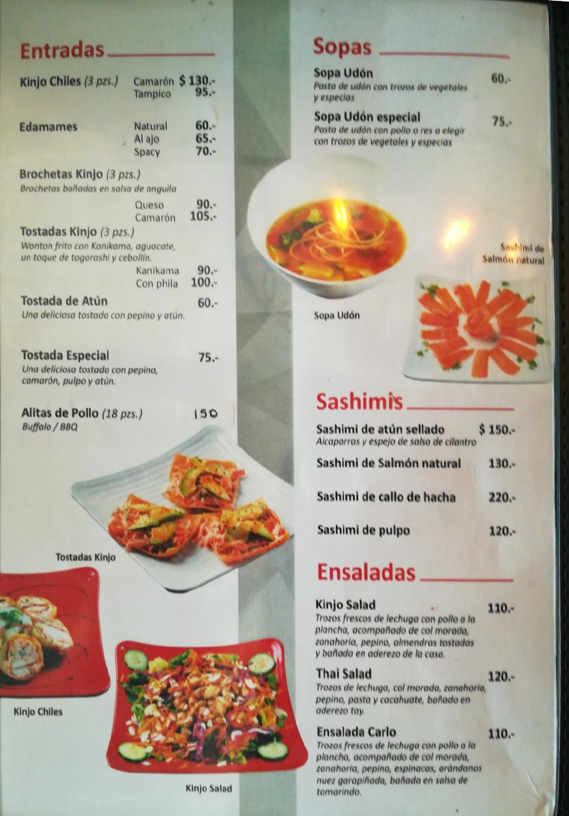 Carta del restaurante Kinjo Sushi Las Moras, Culiacán Rosales, Hda. del