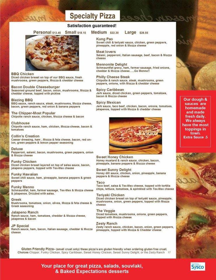 Menu at Pizza Haven pizzeria, Altona