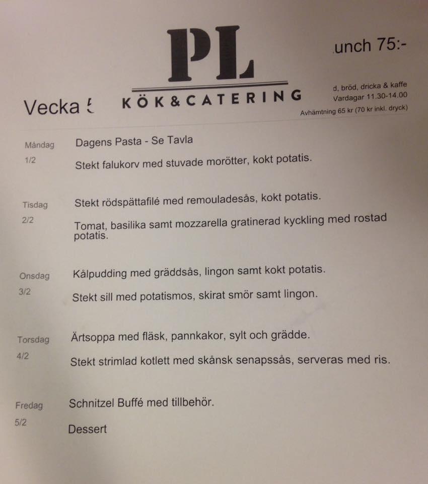 Carta del restaurante Två Kockar Lunch & Catering,