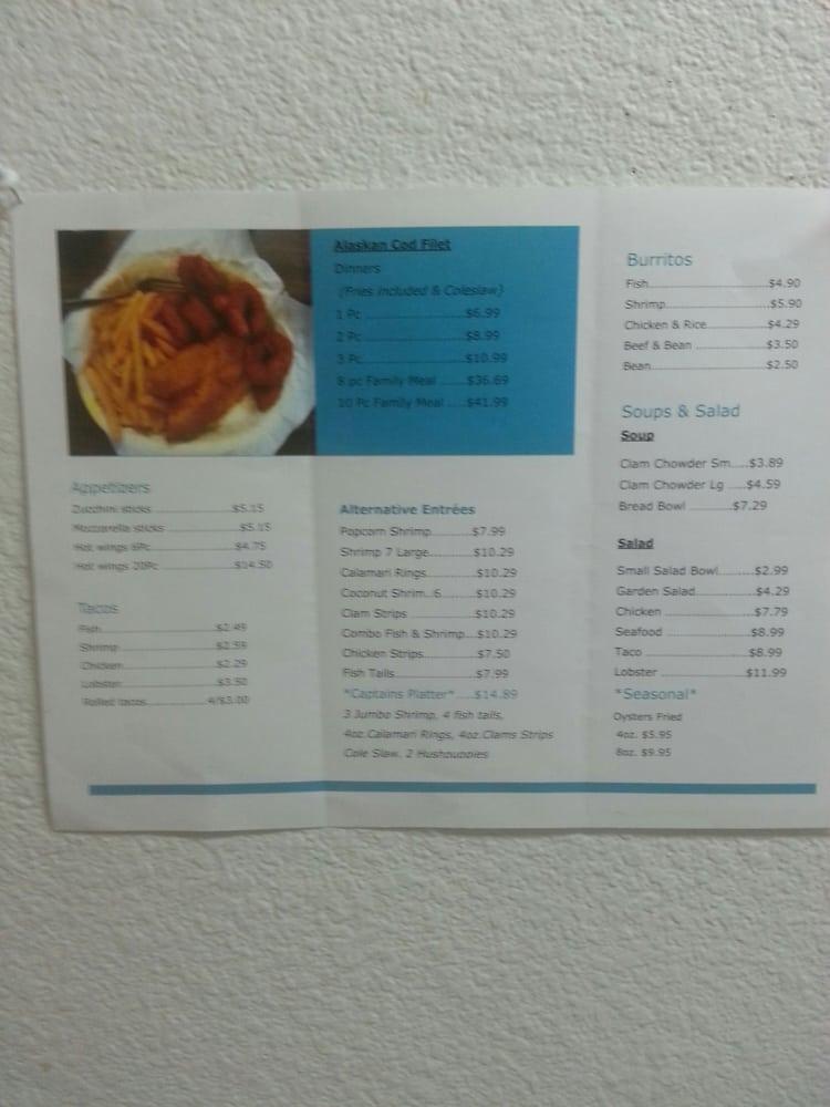 Menu at Mr Fish Fish & Chips restaurant, Yuma