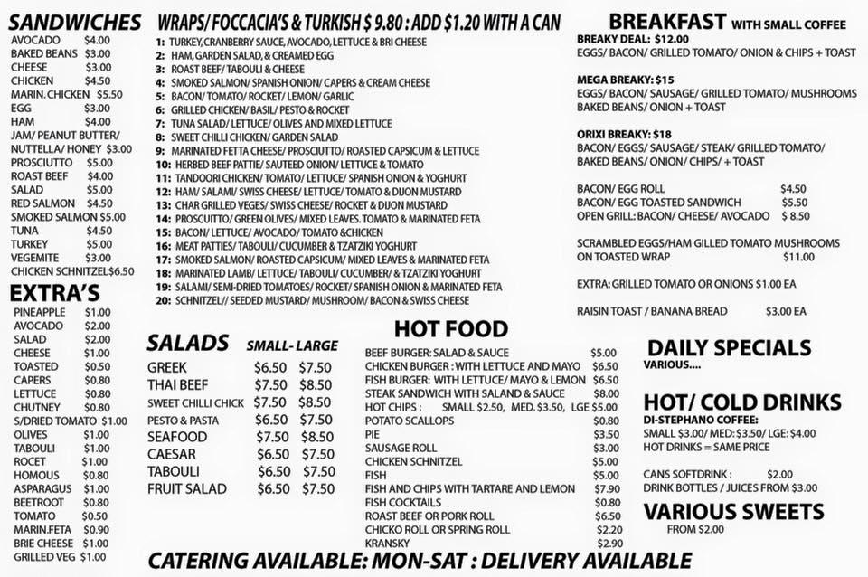 Menu at TOP FUEL Food & Beverage restaurant, Eastern Creek