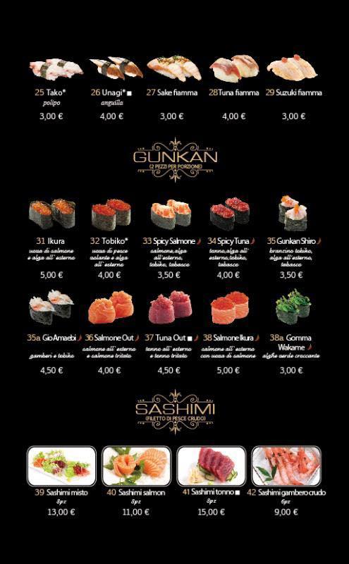 Speisekarte von Taku Sushi restaurant, Rozzano
