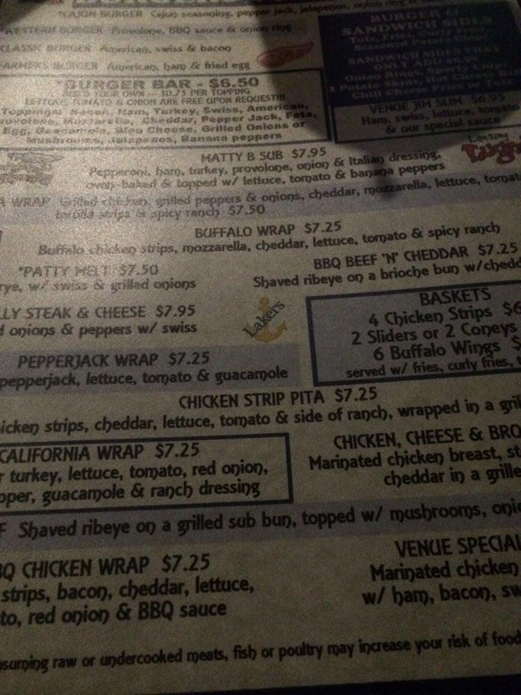 Menu at Sports Venue Bar & Grill, Garden City, Middlebelt Rd