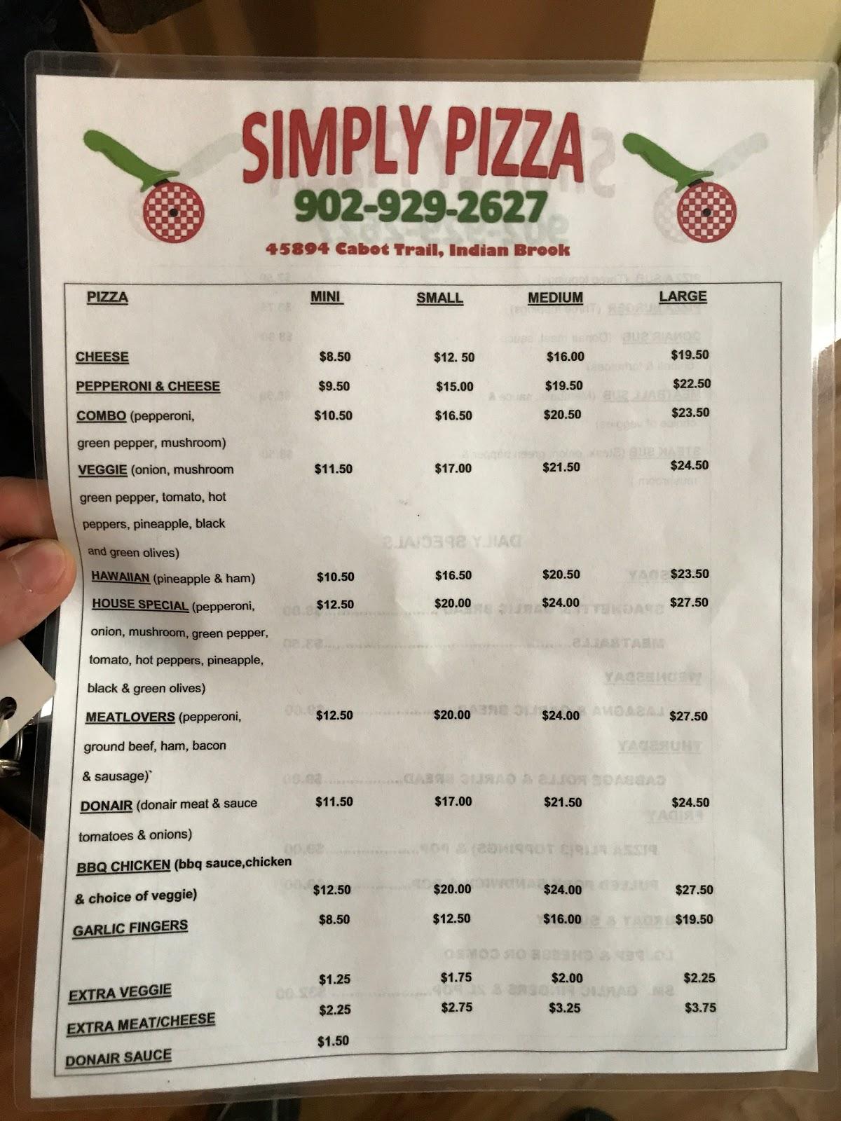 Simply pizza henbury 2025 menu