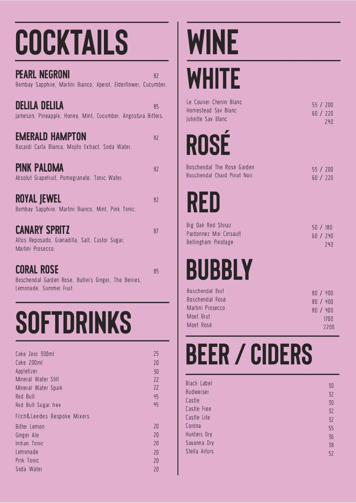 Menu at I Love The Dough Bree Street restaurant, Cape Town