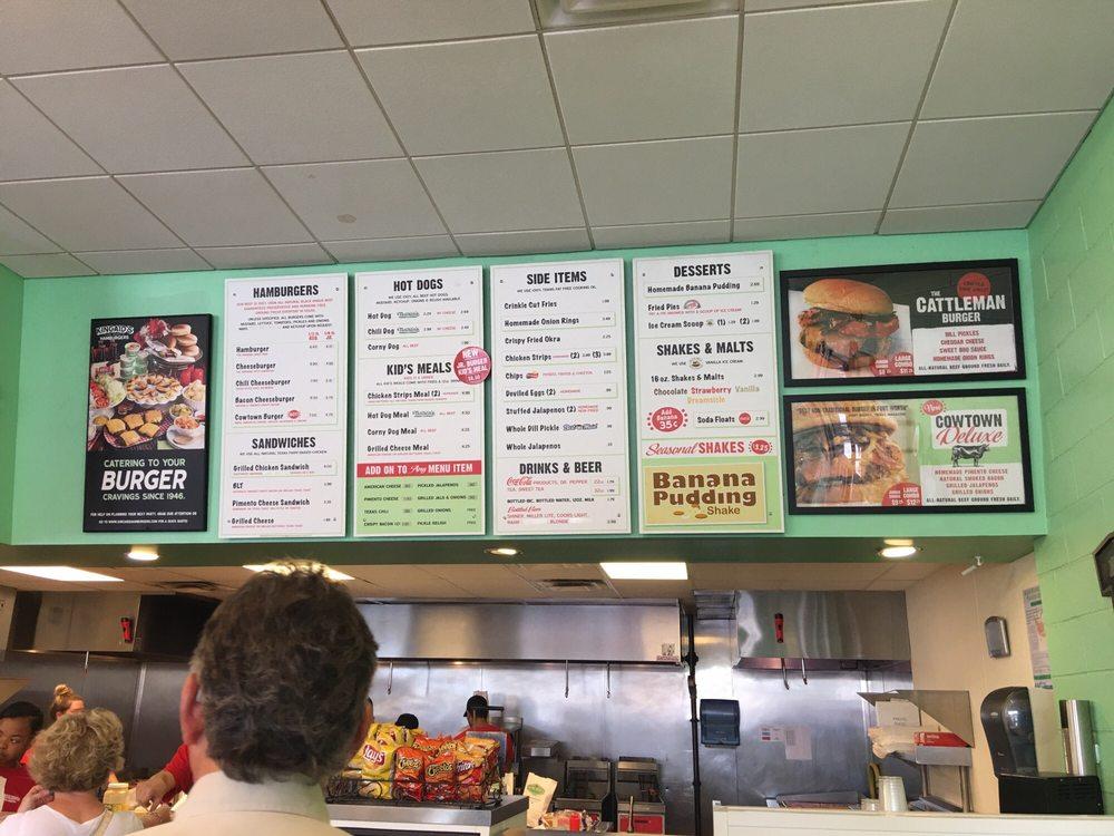 Menu at Kincaid's Hamburgers restaurant, Fort Worth, Overton Ridge Blvd