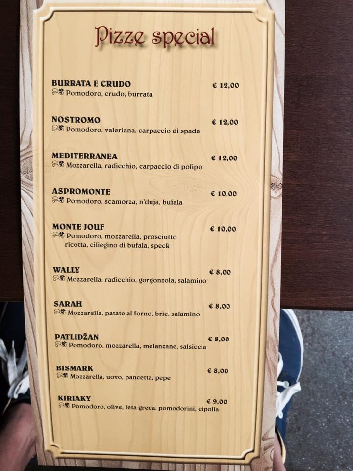 Menu da Pizzeria Birreria Antica Coltelleria, Maniago