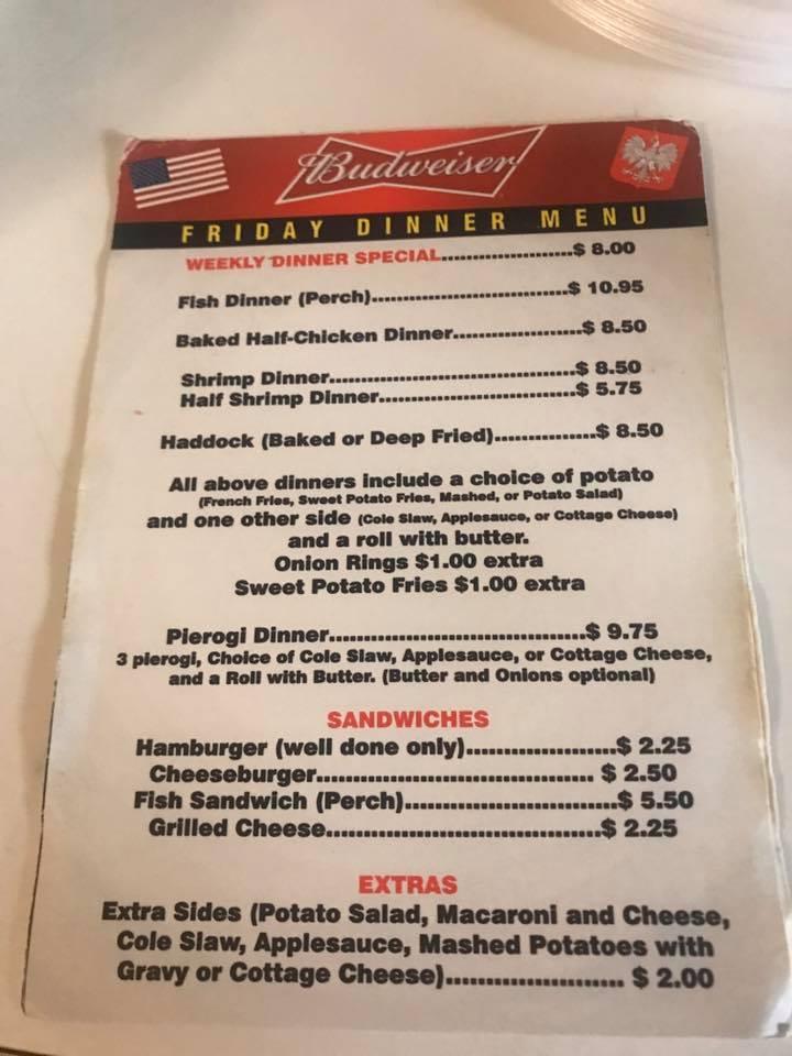 Menu at Polish Falcons Club Nest 610, Erie