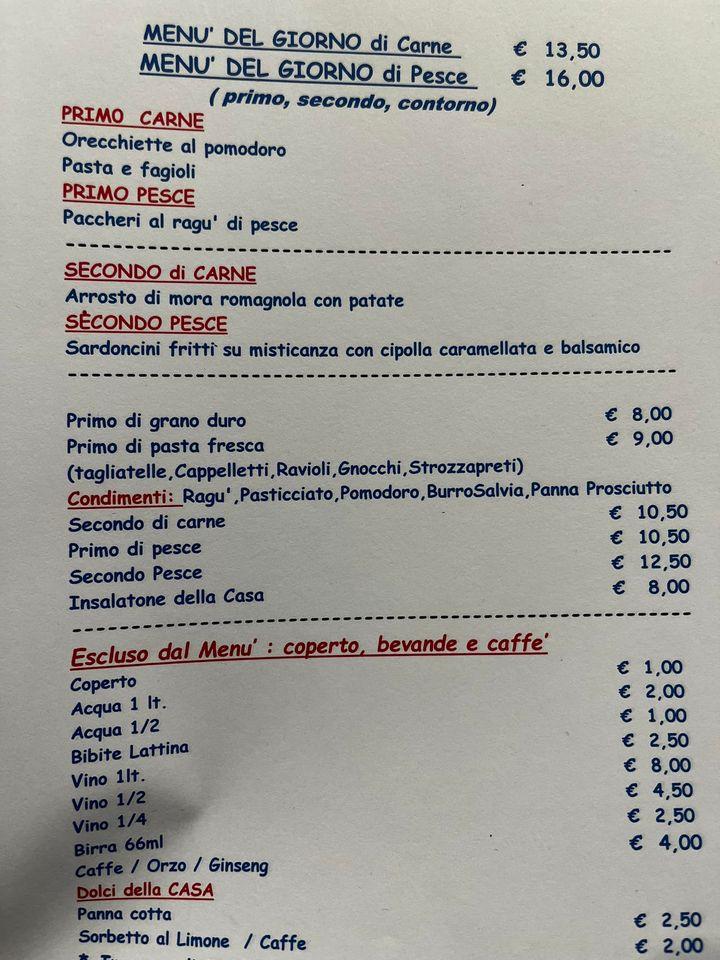 Menu di Margò Cesena 
