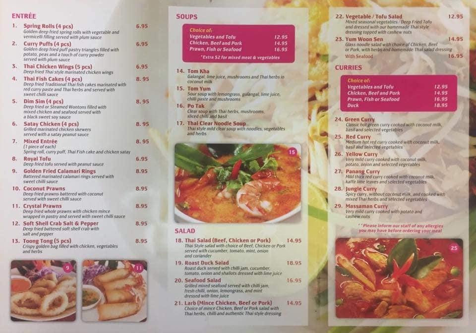 Menu at Redlynch Thai Takeaway fast food, Redlynch