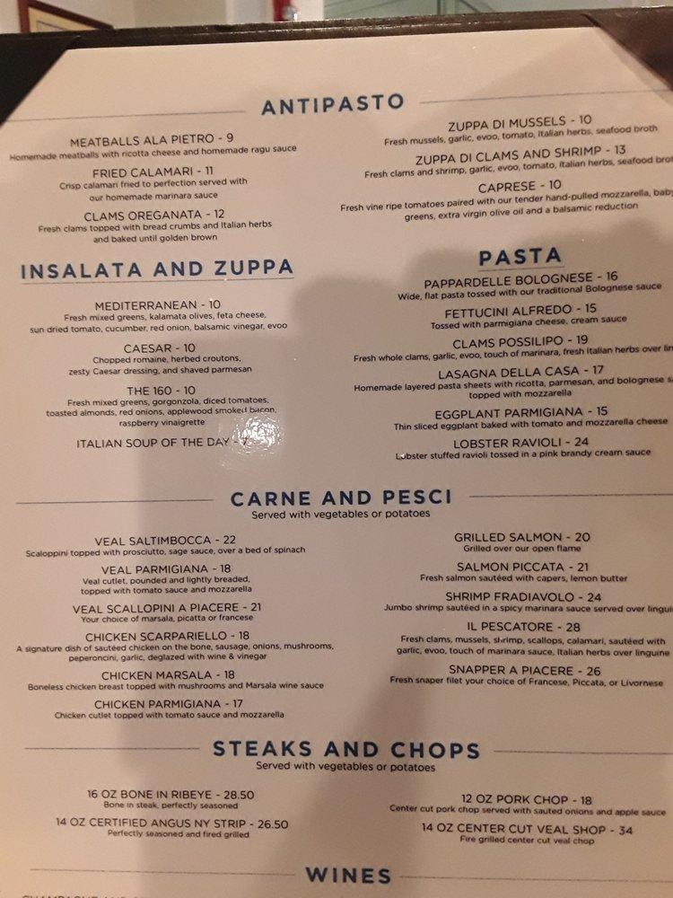 Menu at Acqua Bistro restaurant, Hollywood