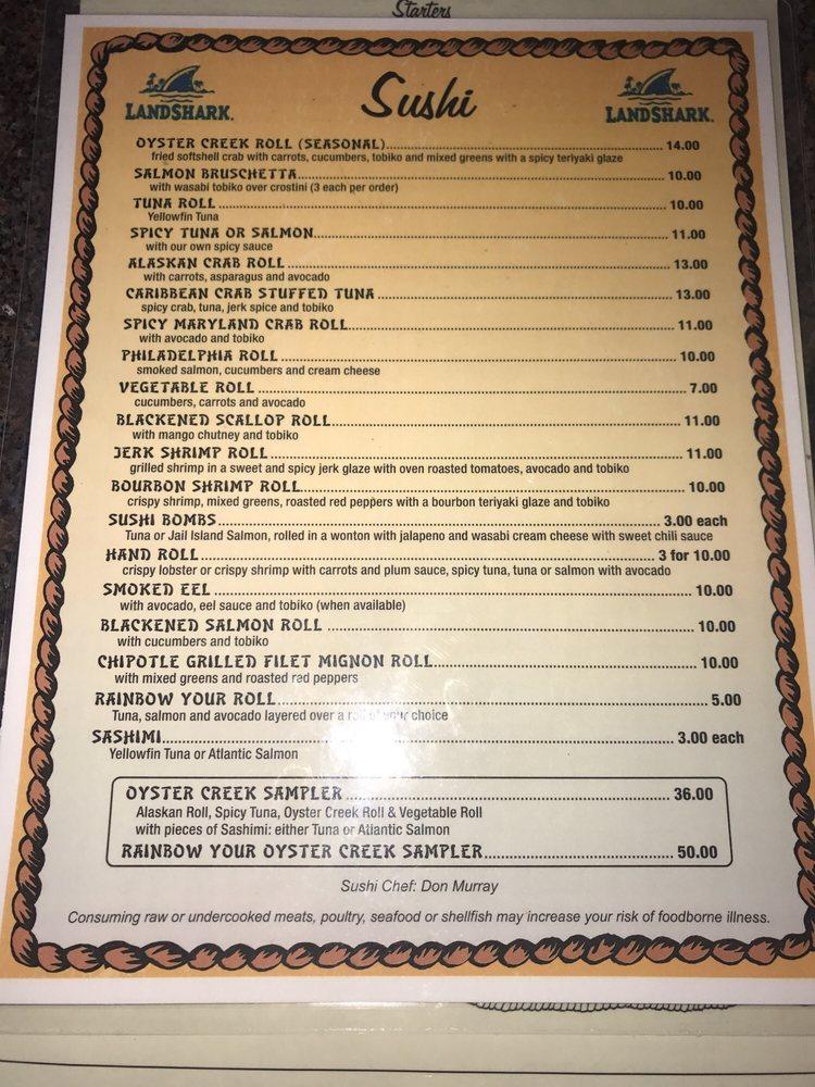 Menu at Oyster Creek Restaurant And Boat Bar, Galloway
