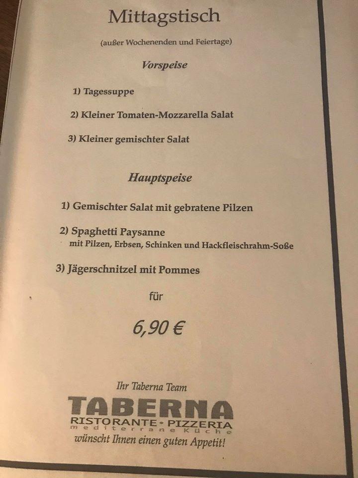 Menu de Taberna