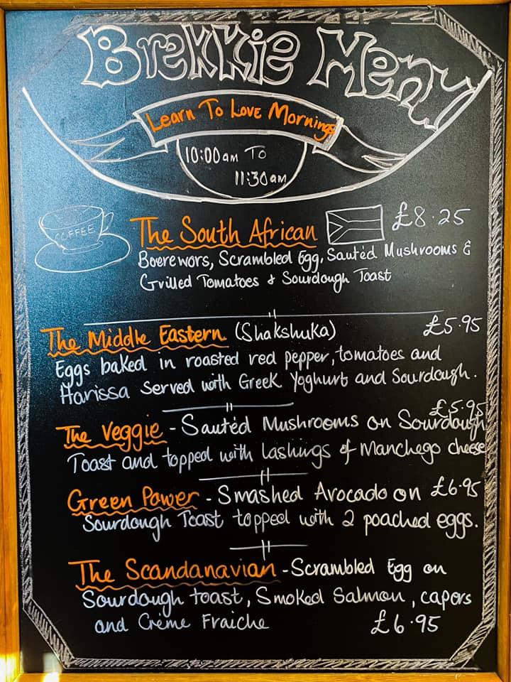 Menu at The Hide Coffee and Tea House cafe, Tewkesbury