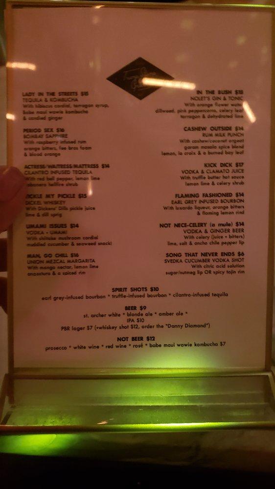 Menu at Tramp Stamp Granny's pub & bar, Los Angeles