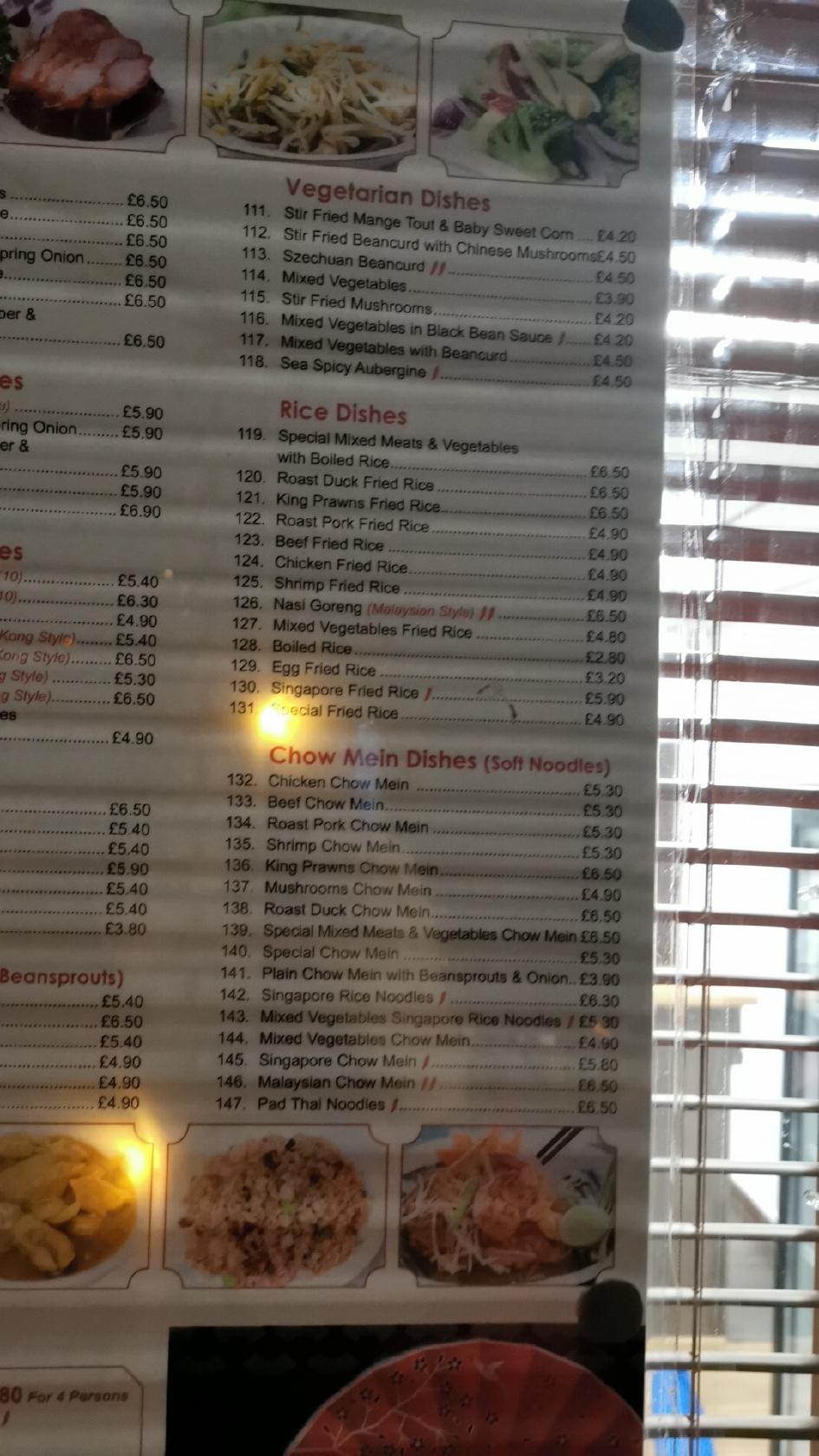 Menu at Wing Tai Chinese Restaurant & Takeaway, Camberley
