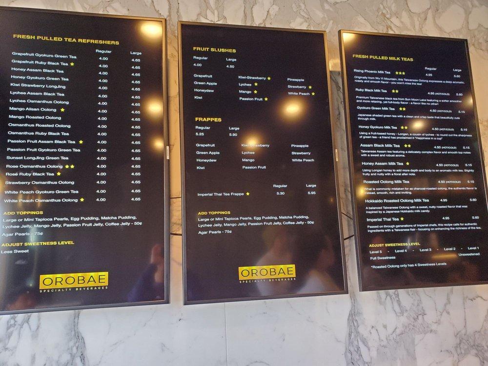 Menu at OROBAE restaurant, Irvine
