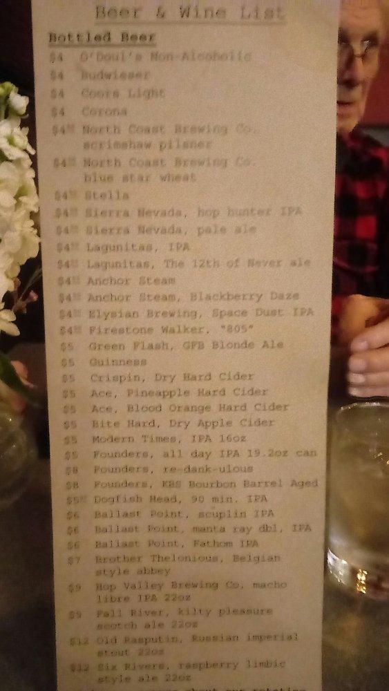 Menu at The Diver Bar & Grill, Eureka