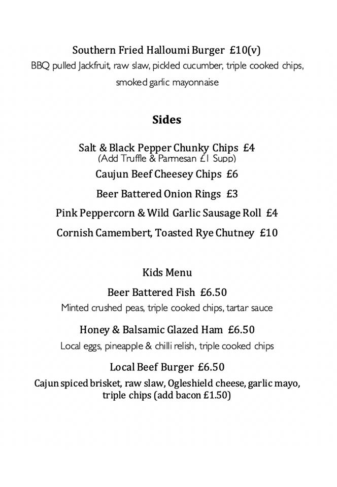 Menu at Candlelight Inn pub & bar, England,