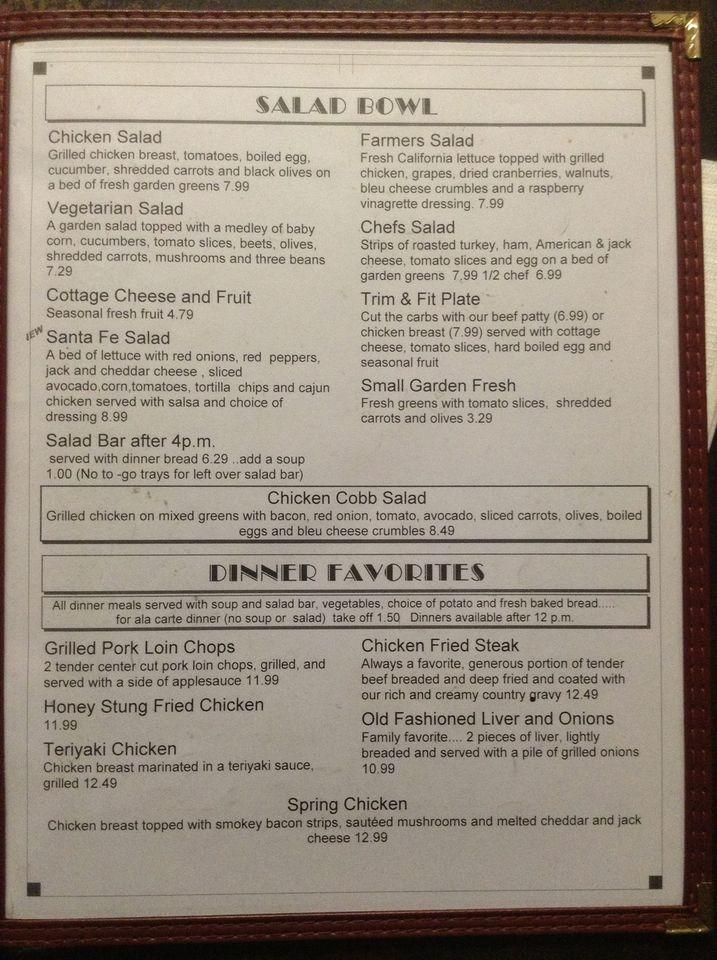 Menu at Four Corners Restaurant, Tracy