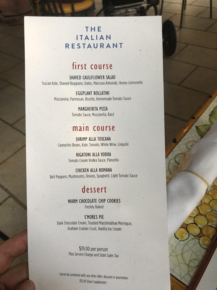 Menu at The Breakers Palm Beach pizzeria, Palm Beach