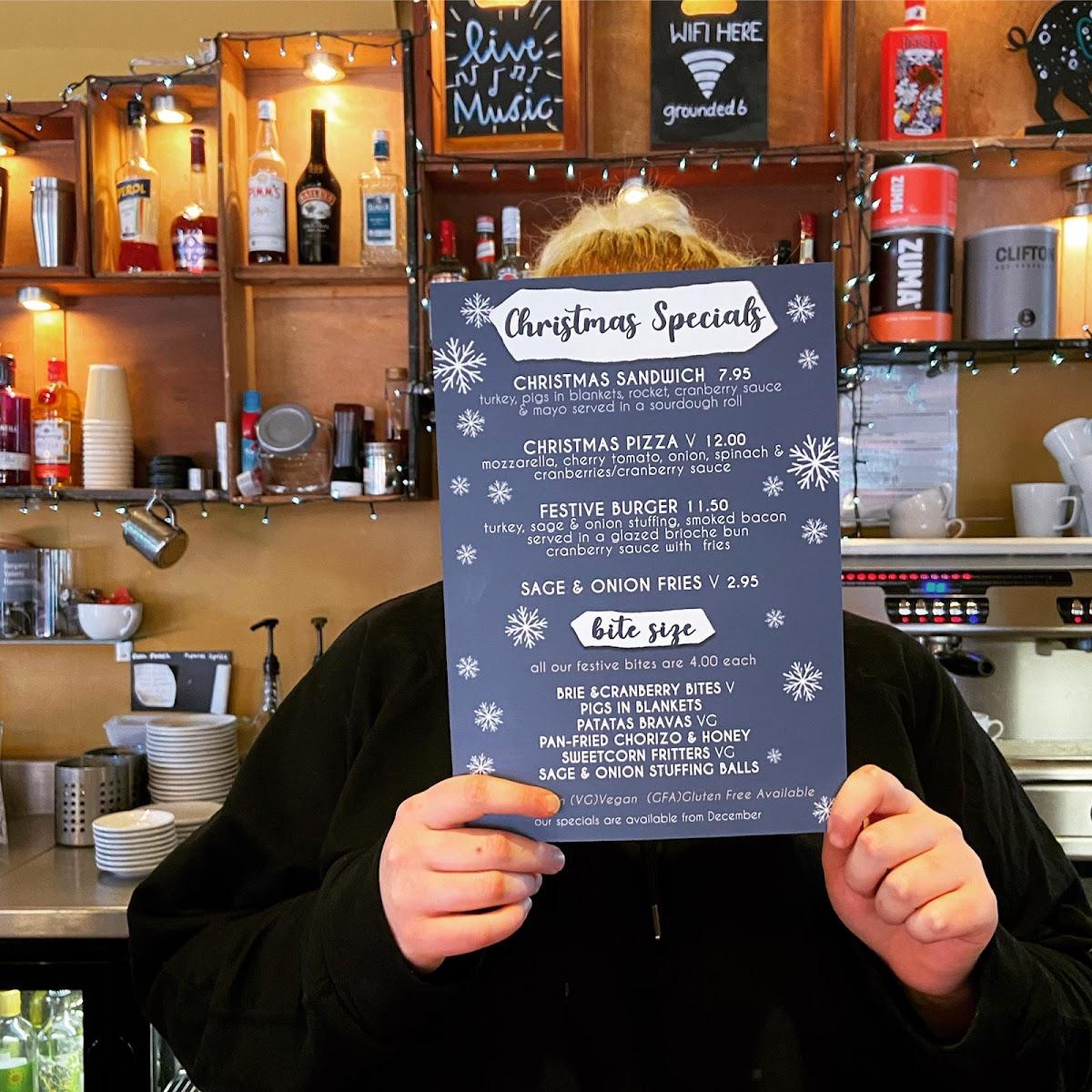 Menu at Grounded Keynsham cafe, Bristol, 39 High St