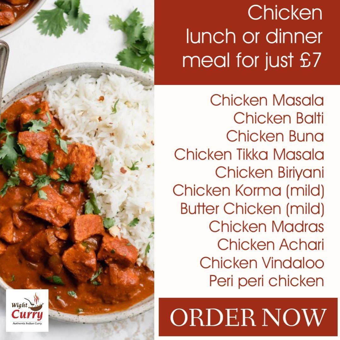 Menu at Wight Curry at Ventnor Cricket Club, Ventnor