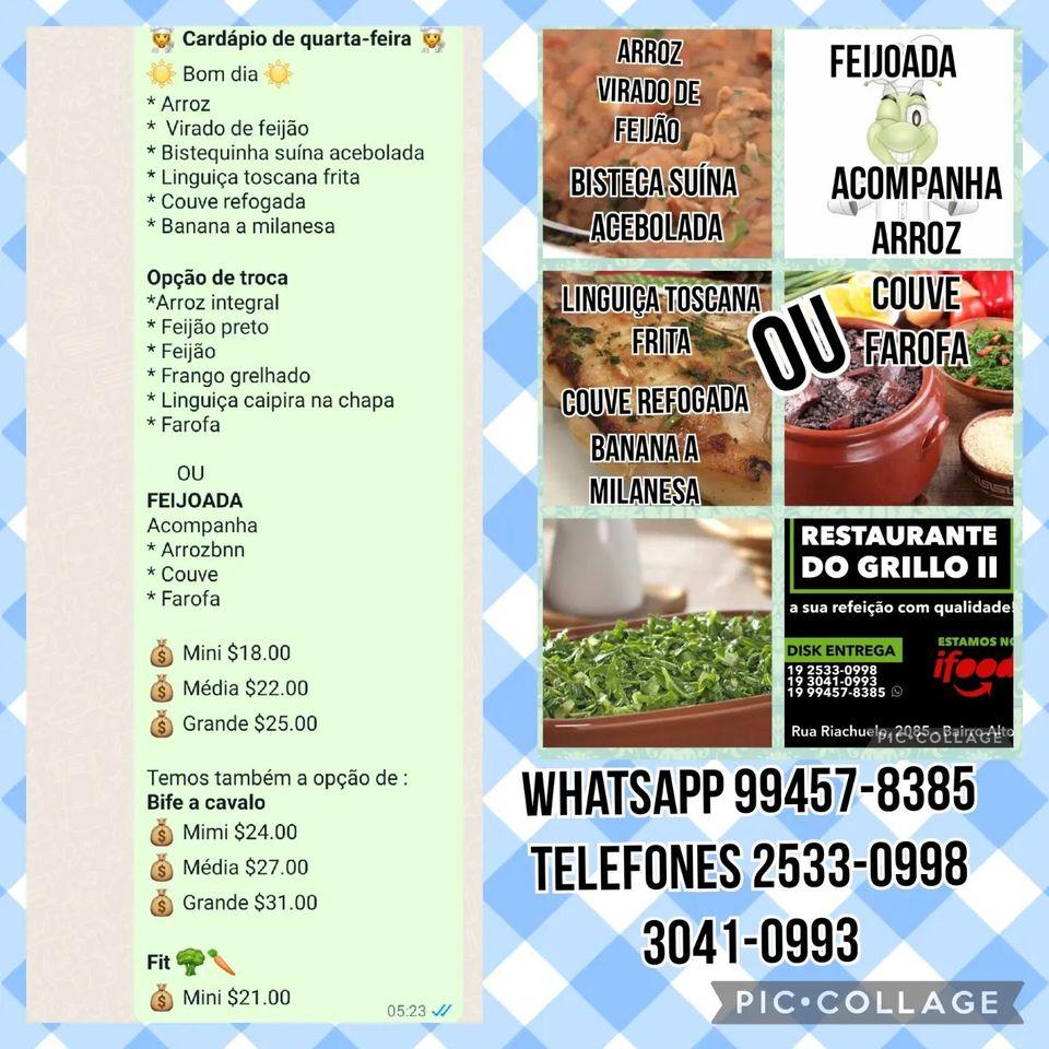 Restaurante Do Grillo 2 cardápio