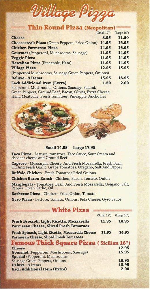 Menu at Village Pizza pizzeria, Reisterstown, 38 Main St