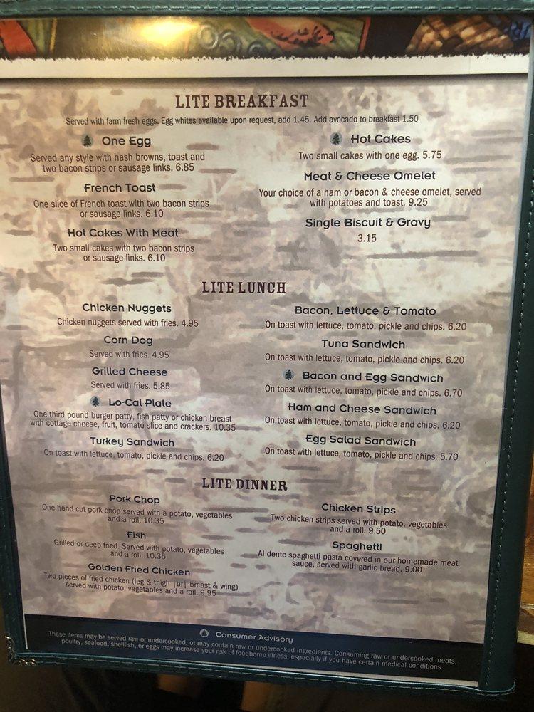 Menu at Minnie's Montana Cafe, Thompson Falls