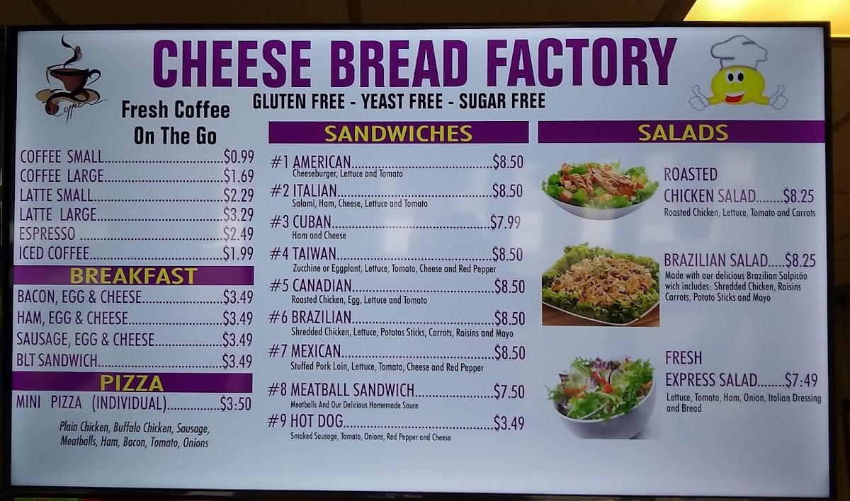 Menu at Cheese Bread Factory restaurant, Newtown