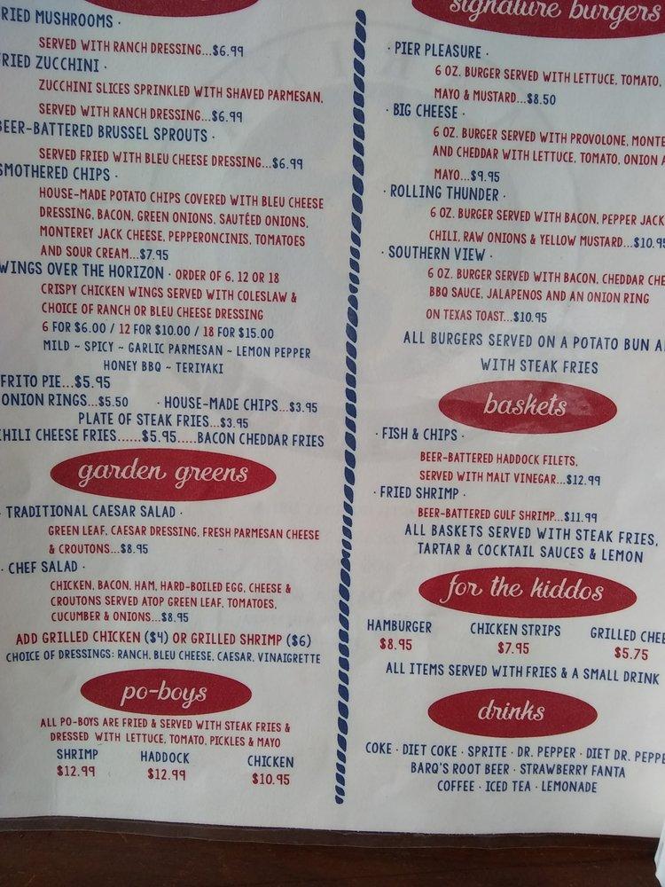 Menu at Marina Bar & Grill, Galveston