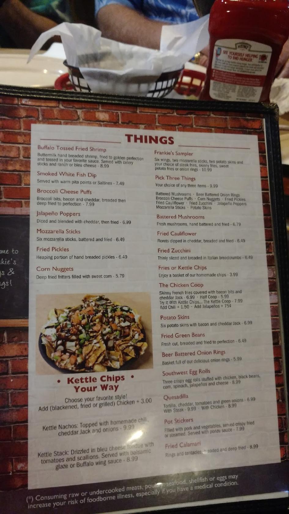 Menu at Frankie's Wings and Things ( Melbourne, FL) restaurant