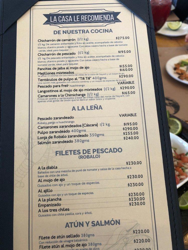 Carta del restaurante Campomar Chapalita, Guadalajara, San Dionisio 33