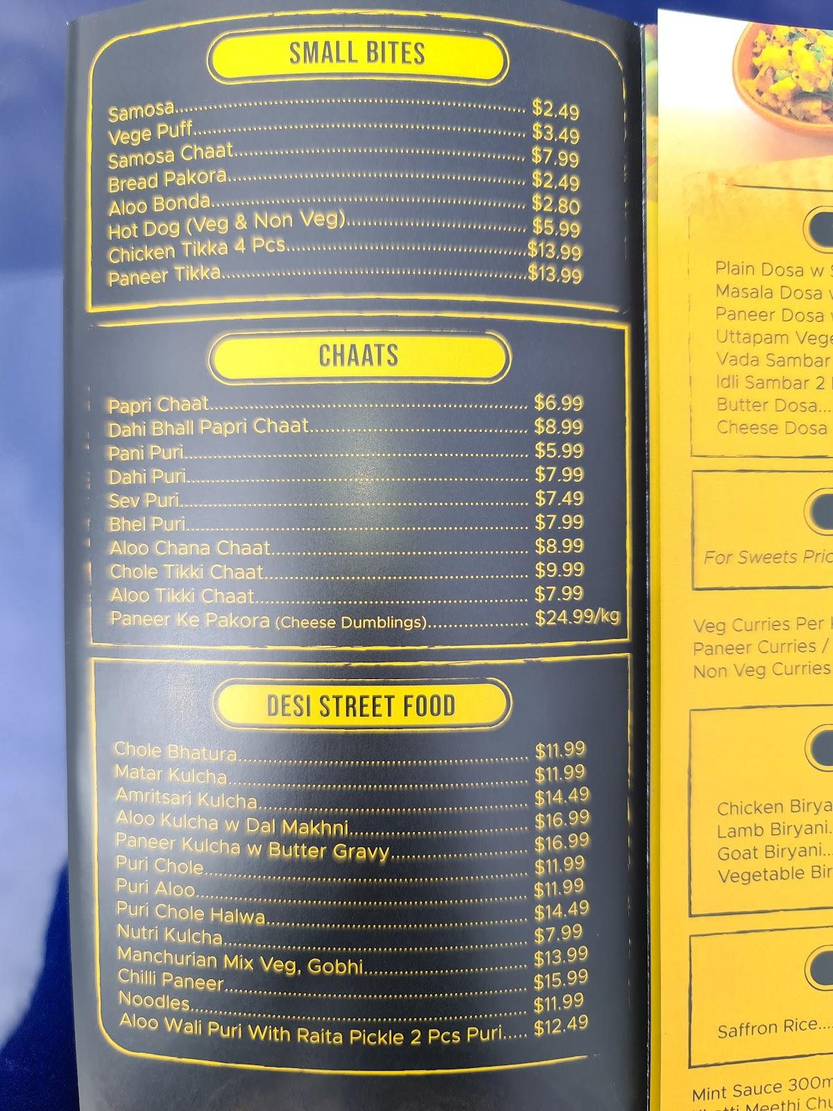 Carta del restaurante Desi Hatti Indian Streetfood Glenwood, Glenwood