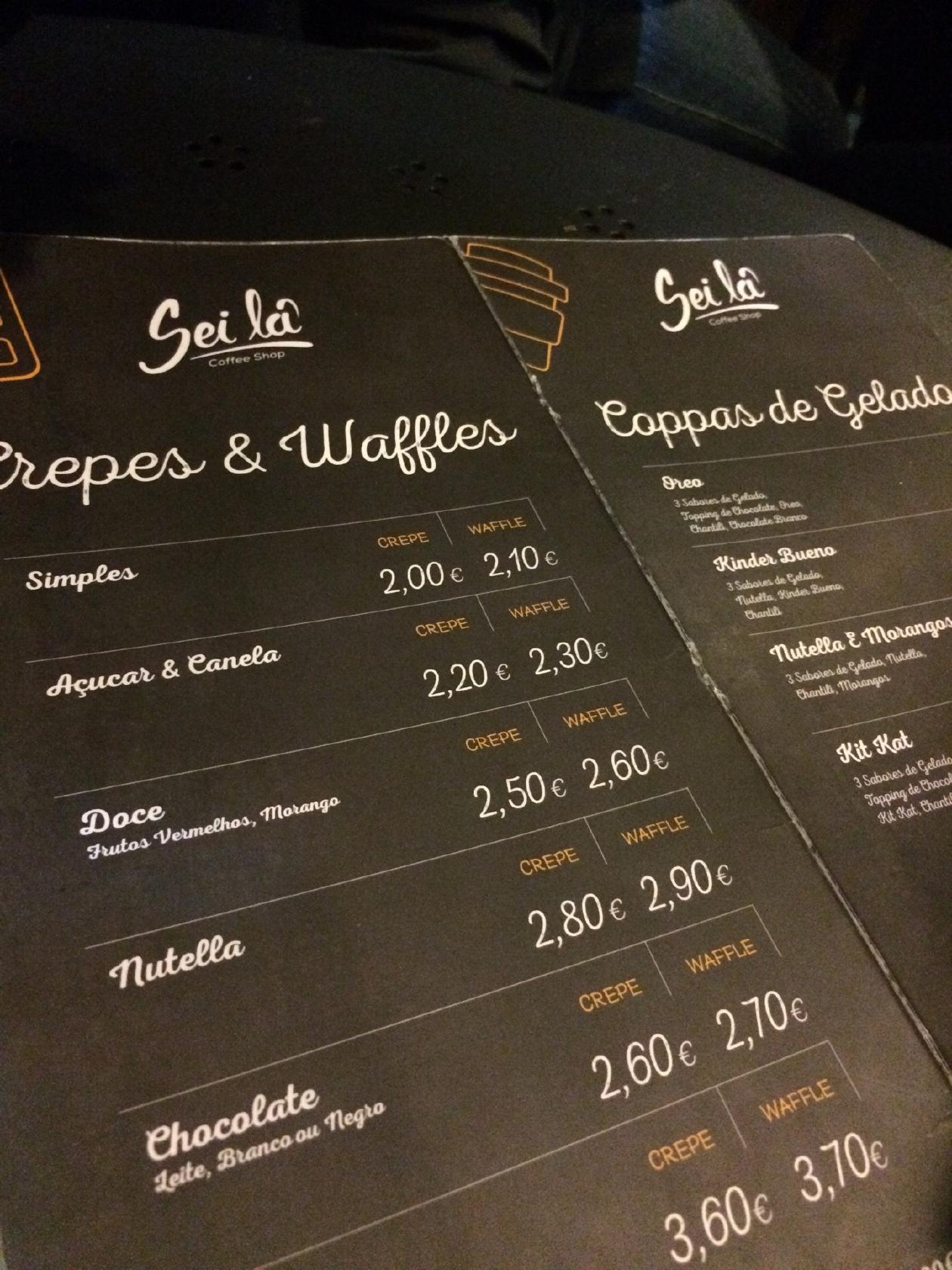 Menu em Sei Lá Coffee Shop café, Esposende, Largo Cmte. Carlos de