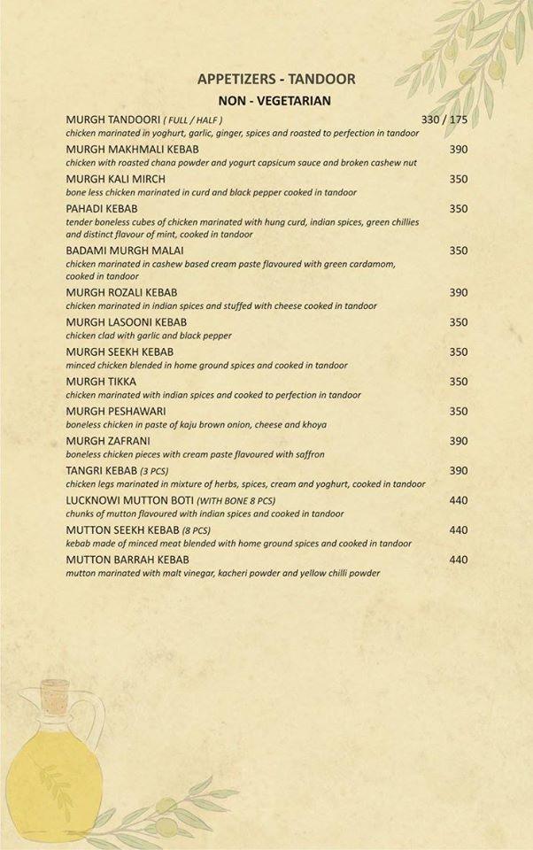 Zytun The Restaurant . menu
