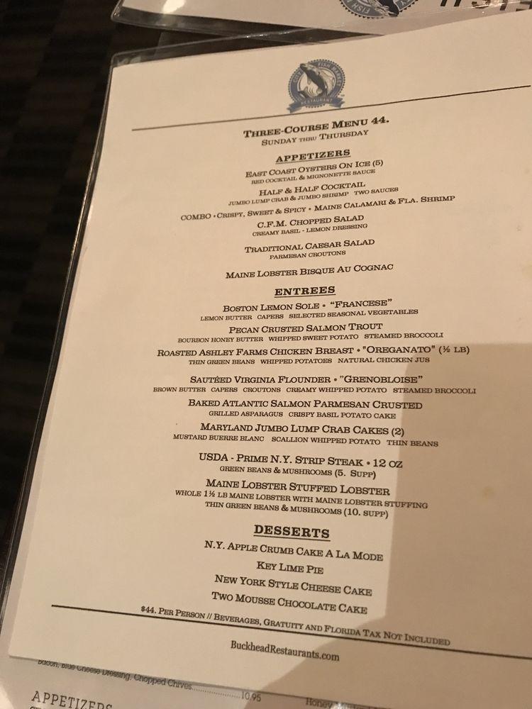 Menu at City Fish Market restaurant, Boca Raton