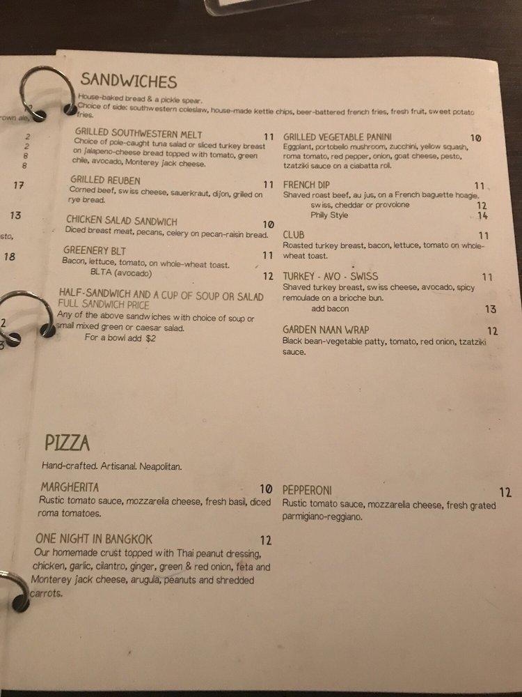 Menu at Greenery Restaurant, El Paso, 750 Sunland Park Dr