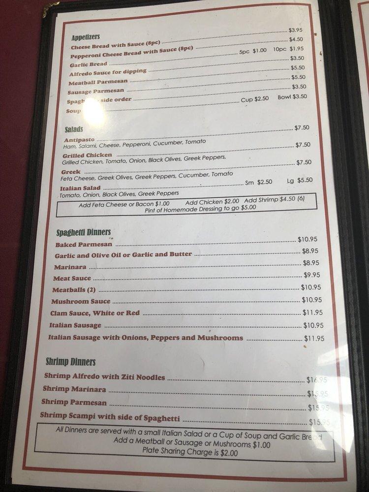 Menu at Leo's Pizza Italiano pizzeria, Jacksonville, Normandy Blvd