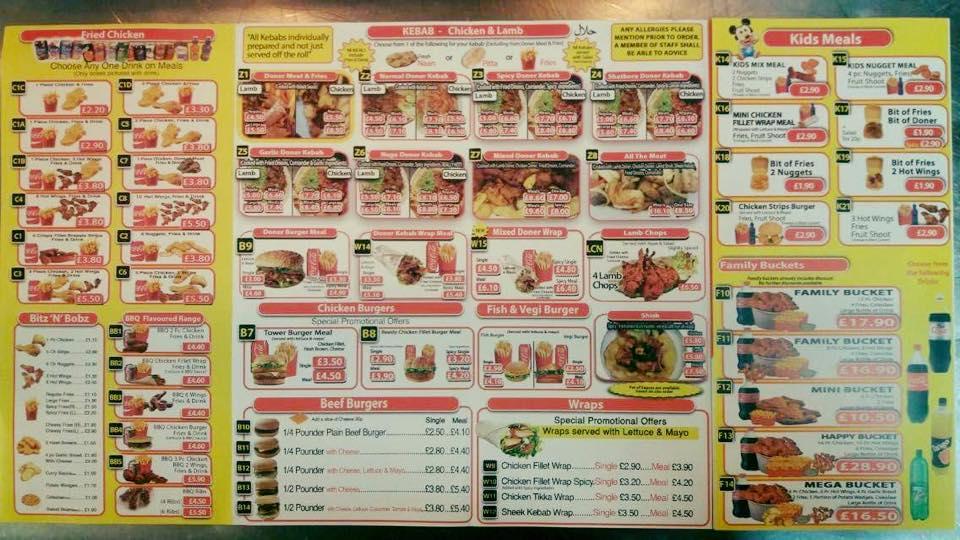 Menu at Chicken Village fast food, Milton Keynes, 2 A Albert St