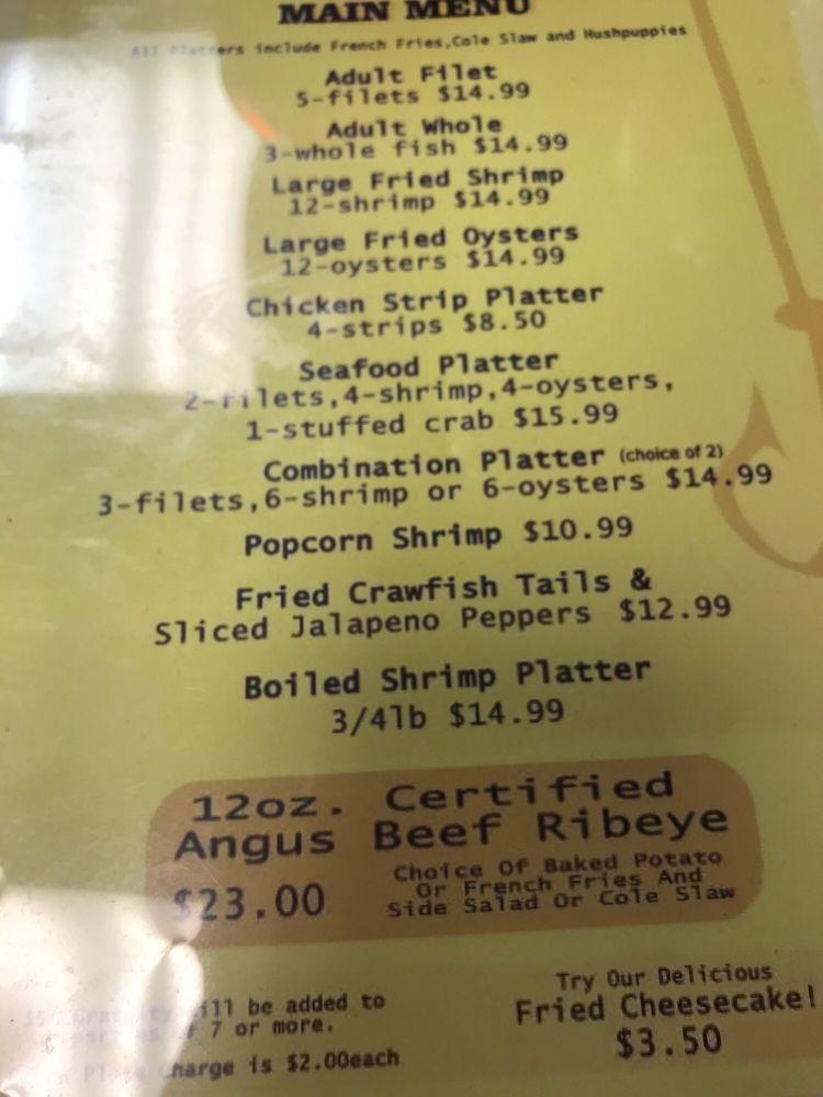 Menu at Newt's Catfish Seafood & Steaks restaurant, Hattiesburg, 503