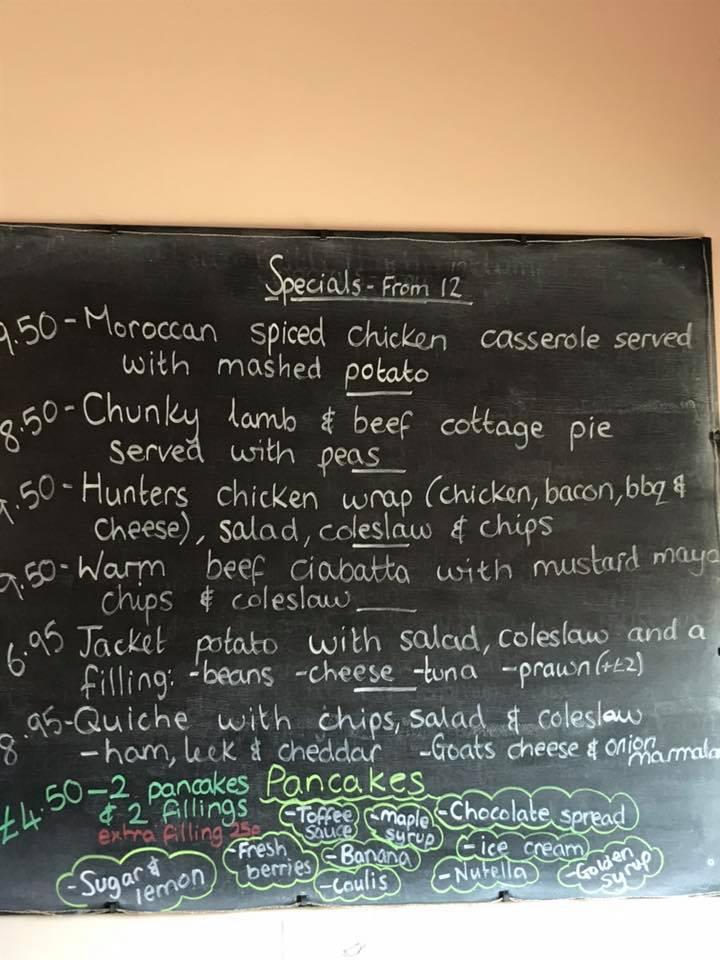 Menu at The Byre Cafe, Bootle