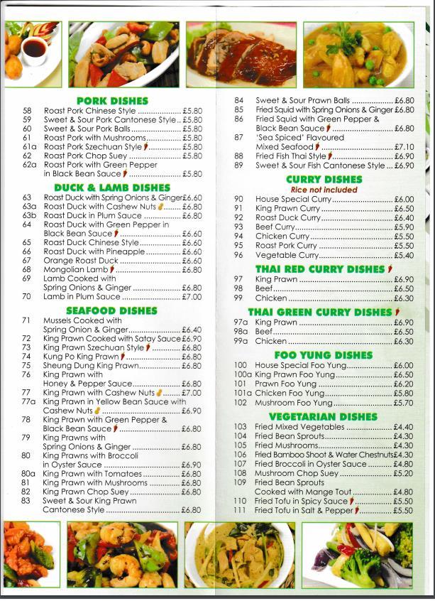 Menu at Aroma fast food, Winslow