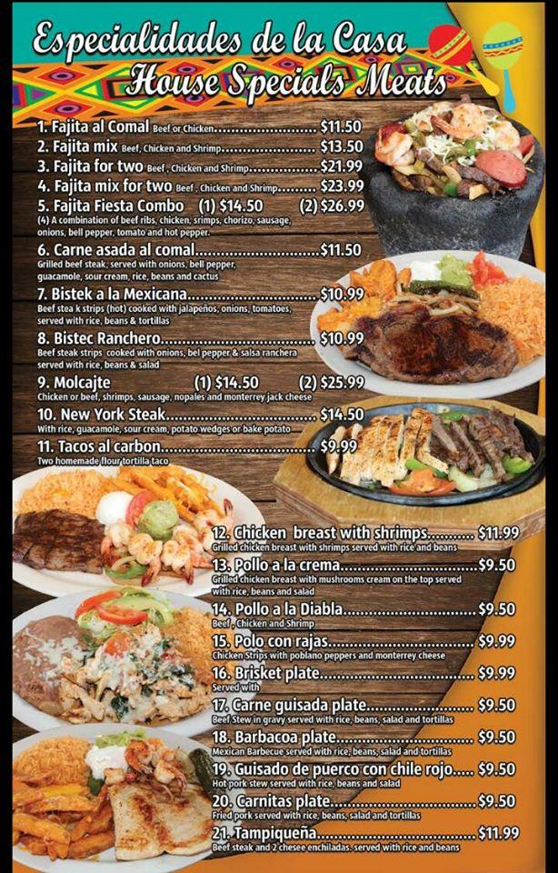 Menu at Los Tapatios restaurant, DeSoto, S Interstate 35 East Service Rd