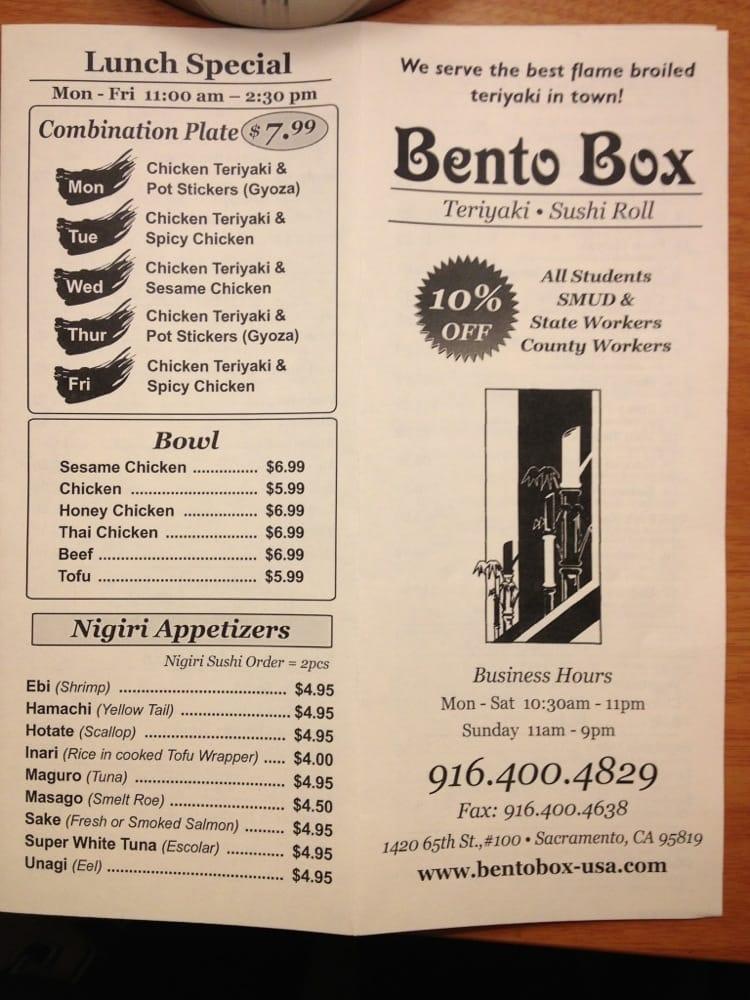 bento box 65th menu