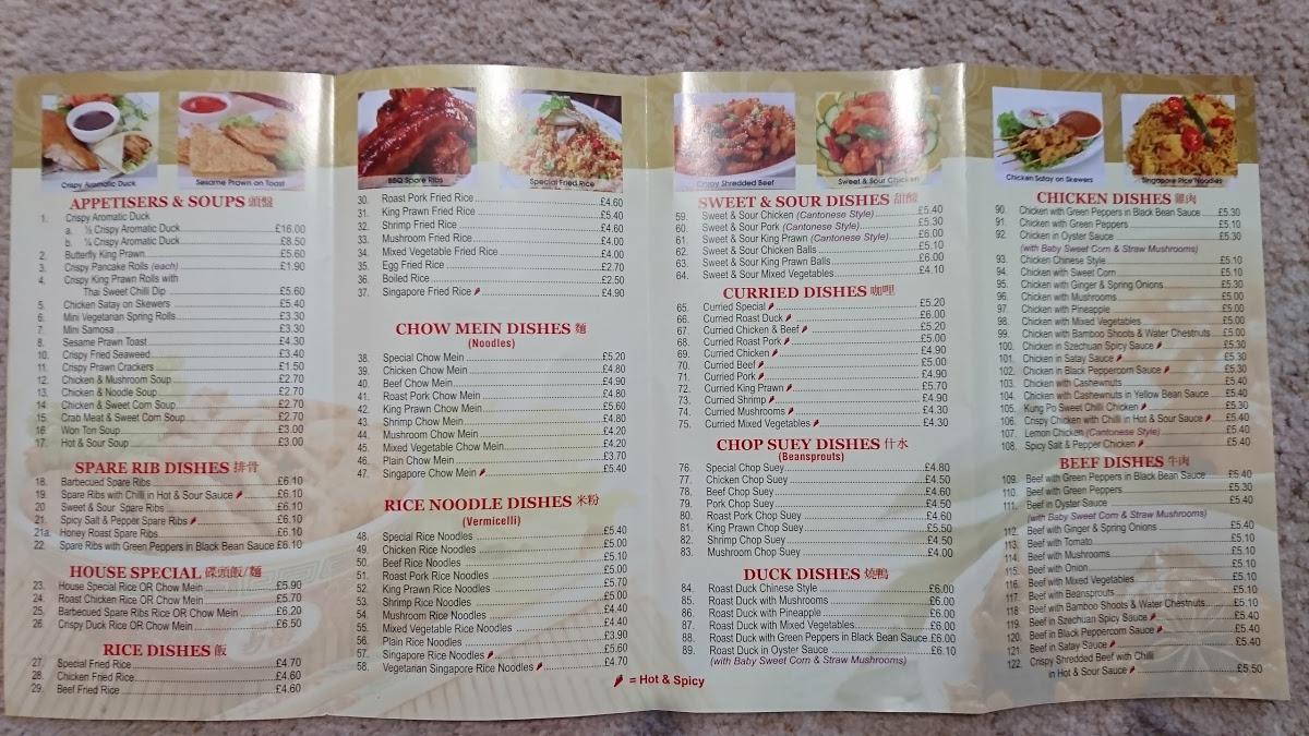 Menu at Jasmine House fast food, Leighton Buzzard