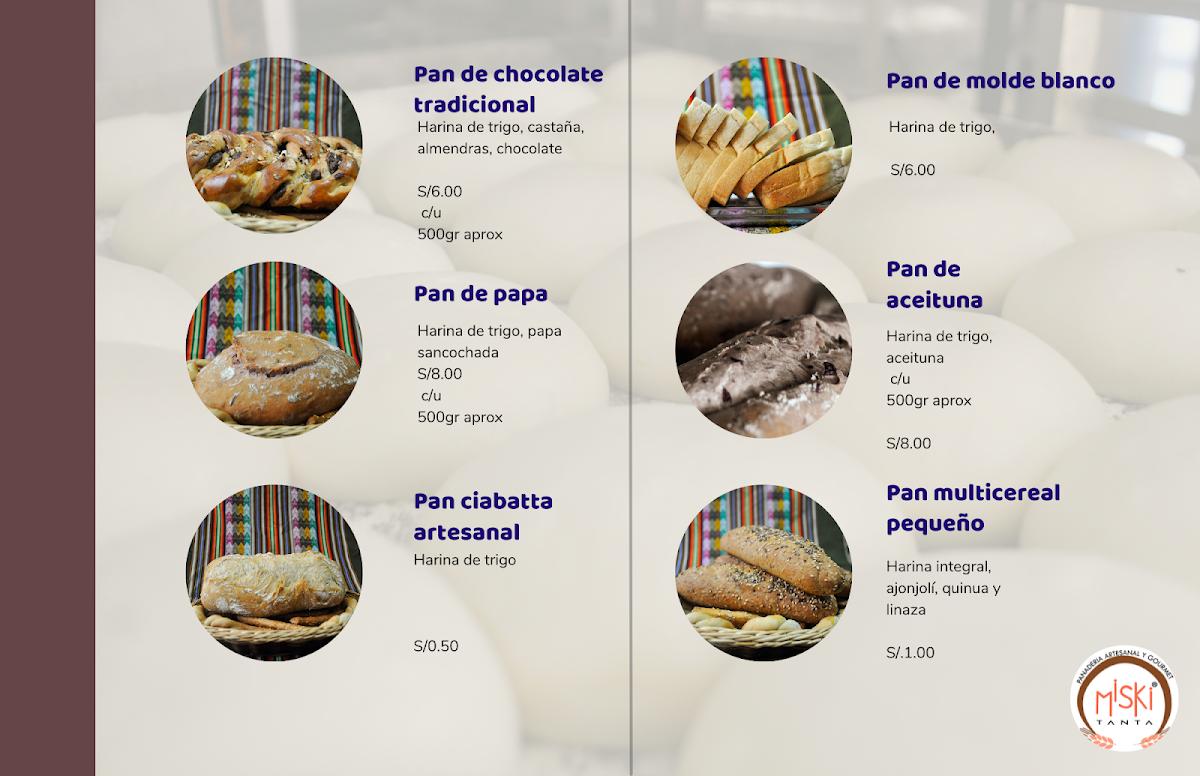Carta de Panadería y Pastelería Miski Tanta, San Martín de Porres