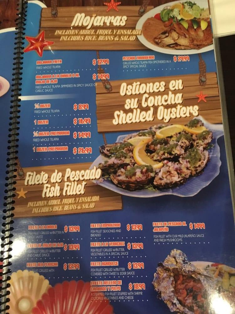 Menu at Mariscos Costa Azul pub & bar, Tulare